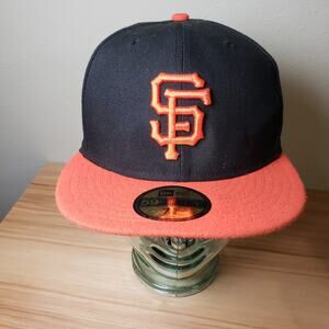 New Era Men's 7 5/8 San Francisco Giants‎ Pop Sweat On Field Baseball Hat Fitted